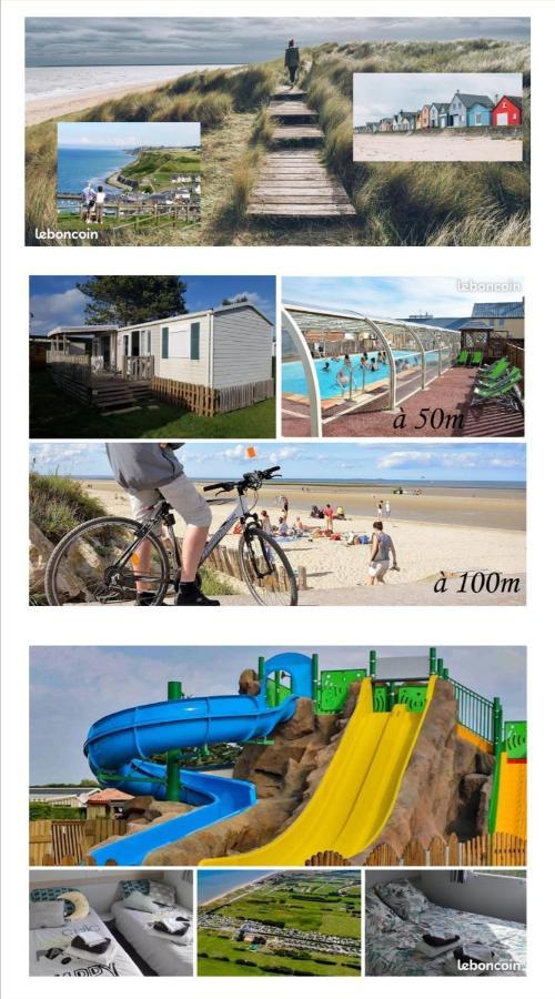 Mobile-Home 100M Plage Utah Mme Surget Sainte-Marie-du-Mont  Eksteriør bilde
